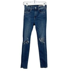 rag & bone Women's Bonnie High Rise‎ Skinny Jeans Distressed Blue Size 26x29